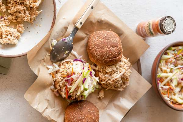 Pulled Chicken Sandwiches with Apple Slaw Recipe